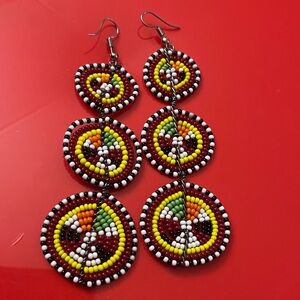 Colorful Beaded Dangle Earrings